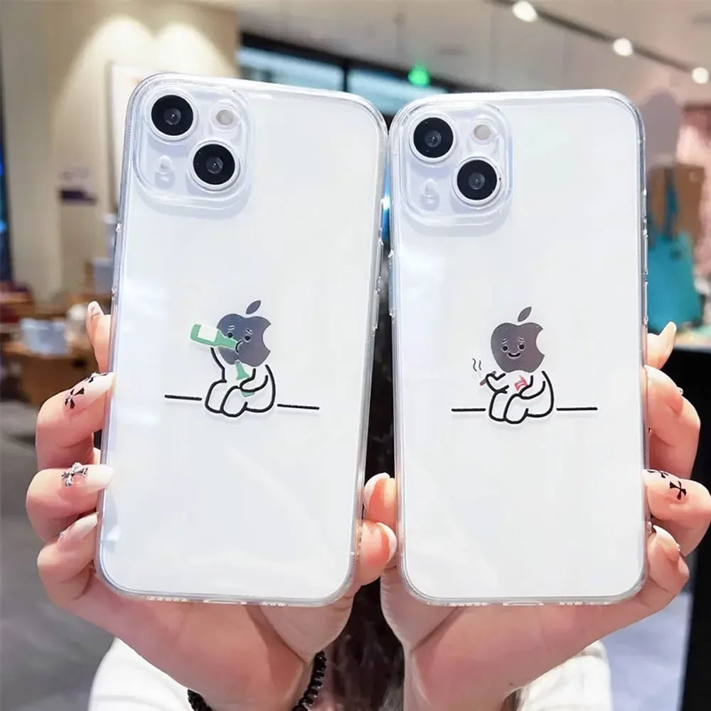 Matchstick Couple iPhone Case – Funny Abstract Art Cover Phone Case PLUSH