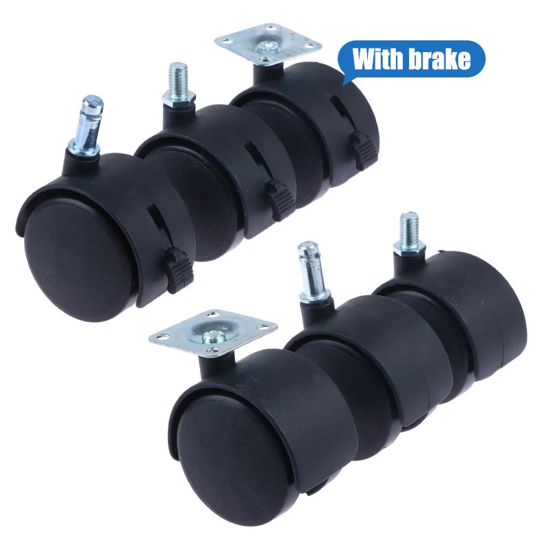 1-Inch Swivel Caster Wheels with Brake – 1 Pair Universal Swivel Caster Wheels PLUSH