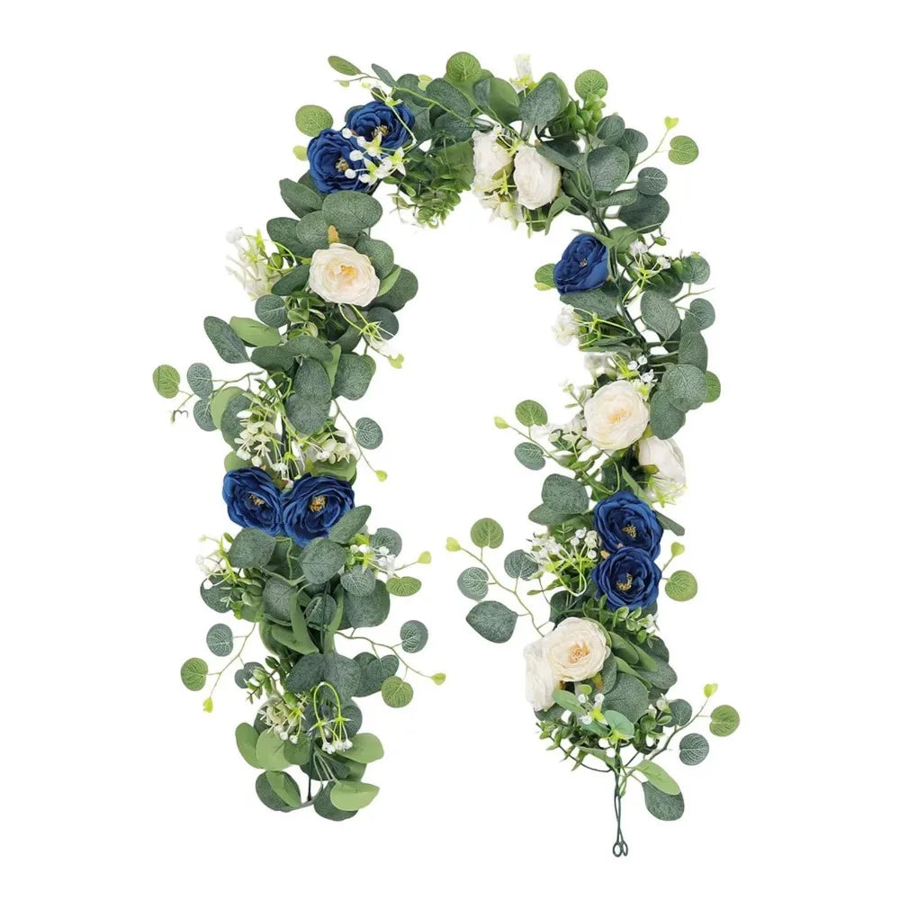 180cm Artificial Flower Vine Garland – Lifelike Hanging Plant Artificial Flower Garland PLUSH Blue