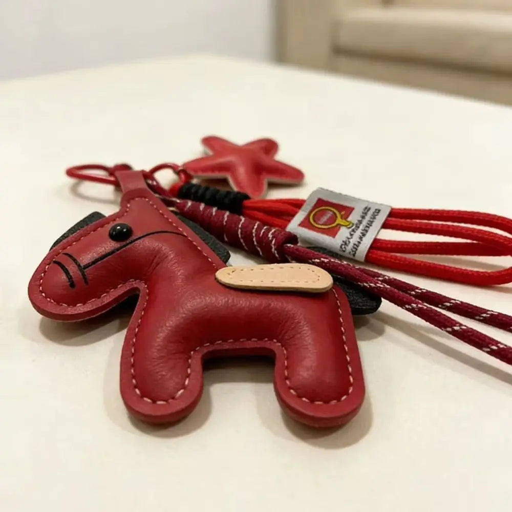 Cartoon Pony Leather Bag Charm & Keychain – Braided Rope Bag Charm Keychain PLUSH
