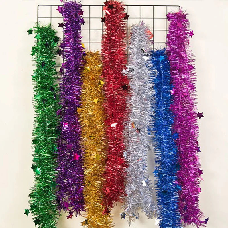Heart & Star Tinsel Garlands – Christmas & Party Decorations Tinsel Garland PLUSH