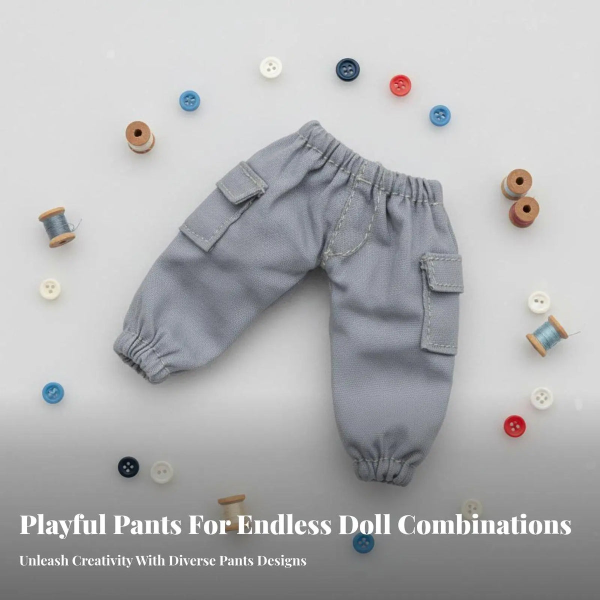 OB11 Cargo Pants 1/12 BJD Doll Trousers – Elastic Waist Doll Clothing PLUSH