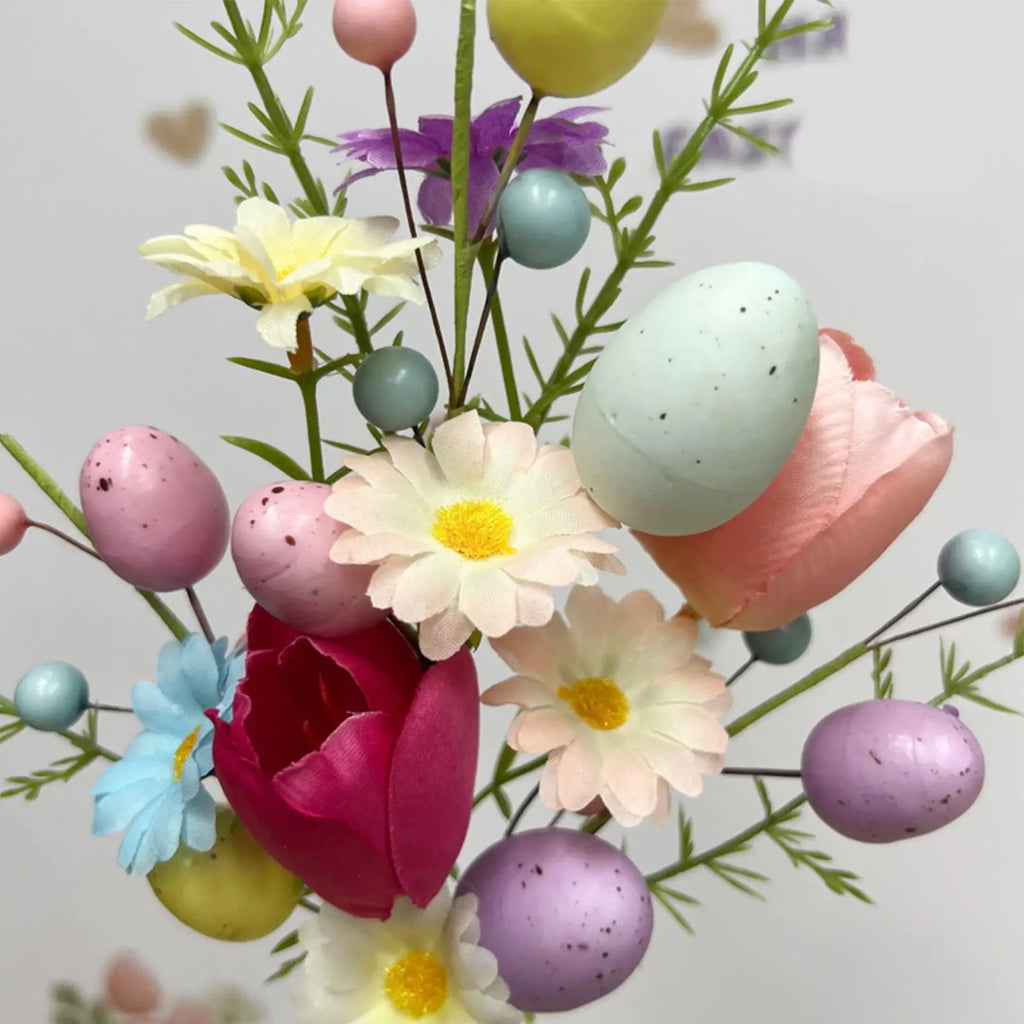 Easter Egg Picks Artificial Floral Spring Stems Vase Filler Artificial Floral Pick PLUSH