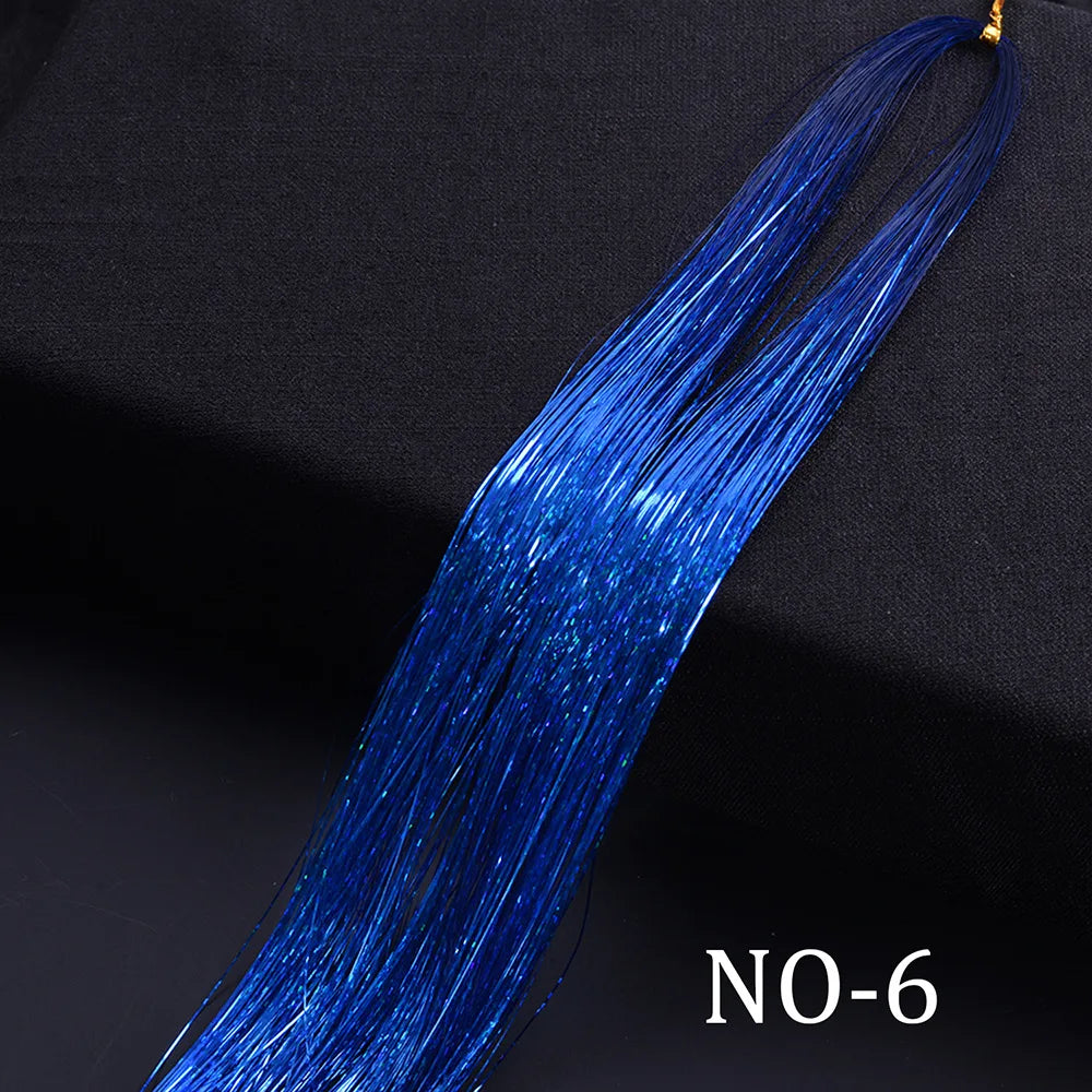 Rainbow Hair Tinsel Glitter Strands – 120pcs, 93cm Hair Tinsel Extensions PLUSH NO-6