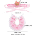 Pink Lace Crown & Scarf Pet Costume for Cats & Small Dogs Pet Costume Set PLUSH Pink