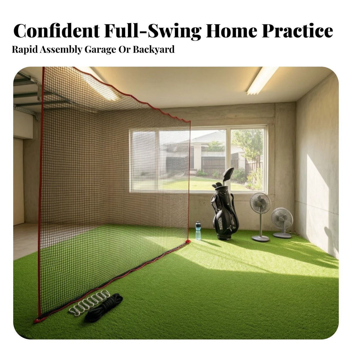 Heavy Duty Golf Practice Net 300x300cm with Rope & Carabiners Golf Practice Net PLUSH Default Title