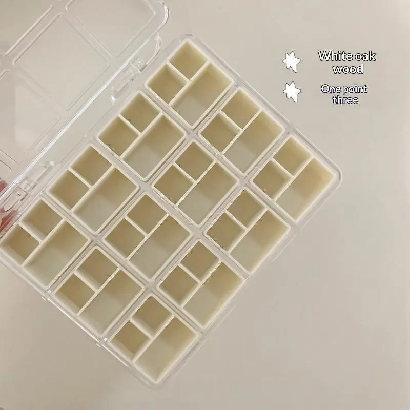 Nail Accessories Storage Box – 24/36/48 Grid Transparent Organizer Nail Accessories Organizer PLUSH 2 Beige