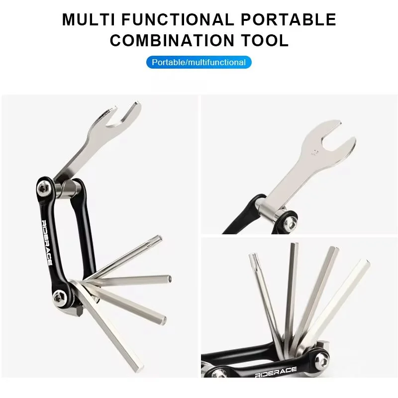 RIDERACE 5-in-1 Bike Multi Tool – Pedal Spanner & Hex Wrenches Bicycle Multi Tool PLUSH