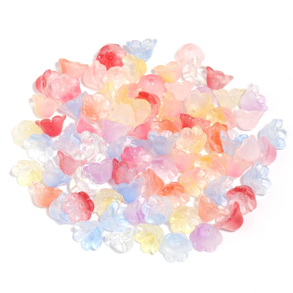 50pcs Lily of the Valley Lampwork Glass Spacer Beads – DIY Jewelry Lampwork Glass Beads PLUSH