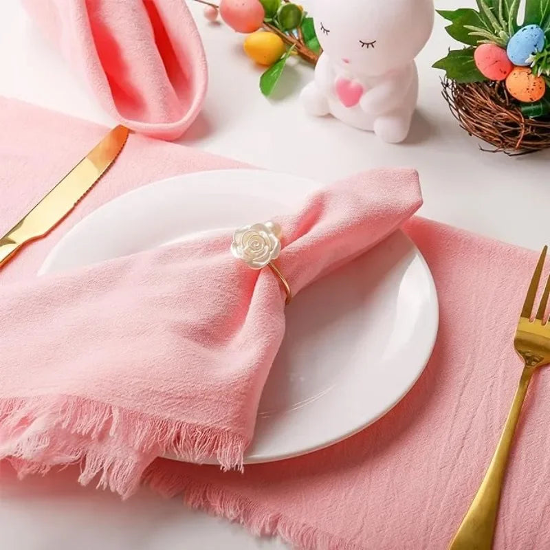 96pcs Pearl Rose Napkin Rings – Wedding & Table Décor Set Napkin Rings PLUSH