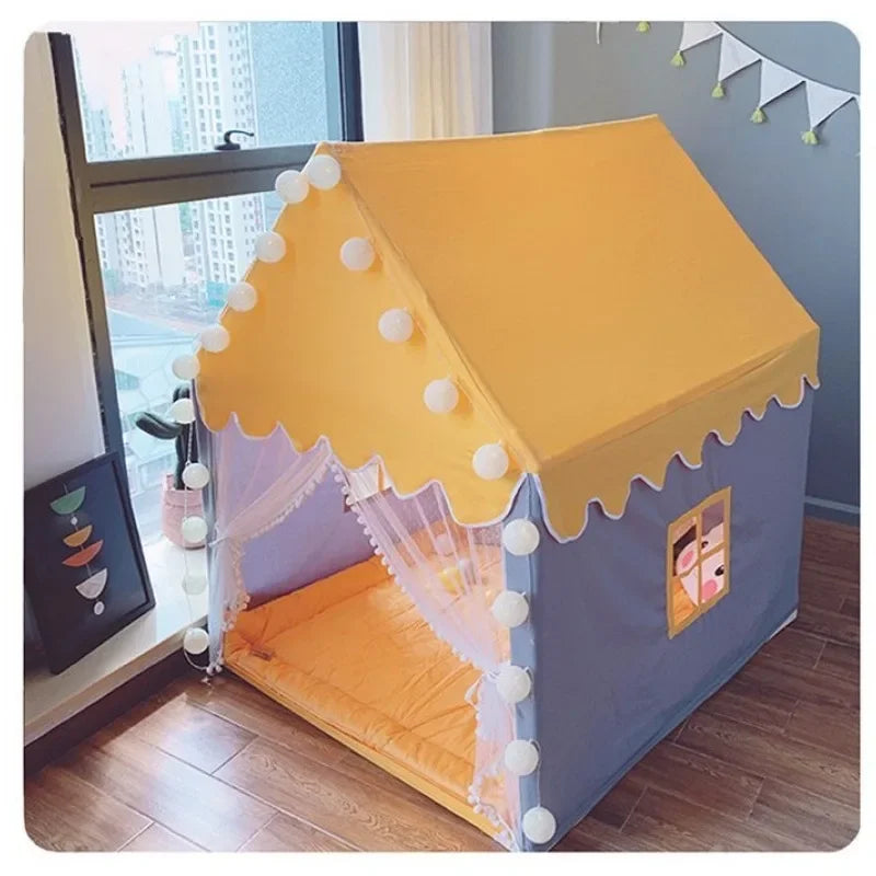 Foldable Kids Play Tent – Girls Princess Castle Tipi Kids Play Tent PLUSH