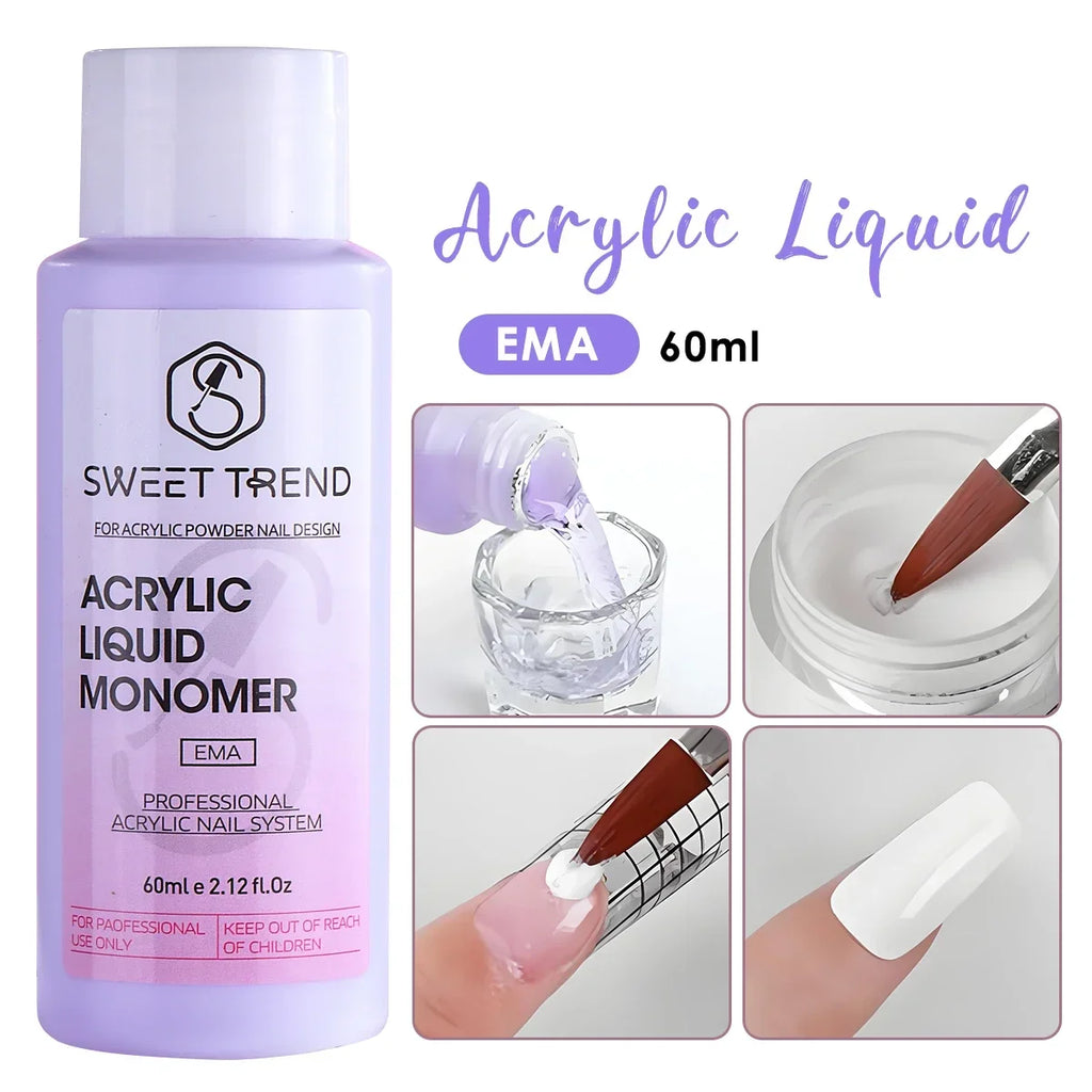 60ml Acrylic Monomer Liquid – Low Odor Hypoallergenic Nail Extension Acrylic Nail Monomer PLUSH