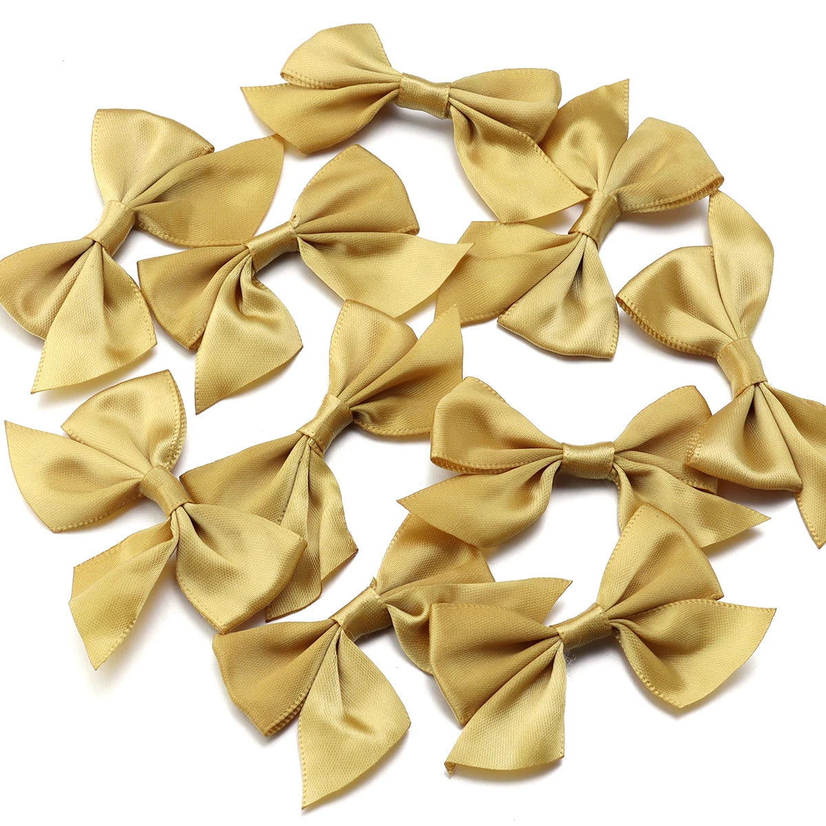 20pcs Satin Ribbon Bows – DIY Craft & Party Decoration Ribbon Bows PLUSH Yellow 4x7cm