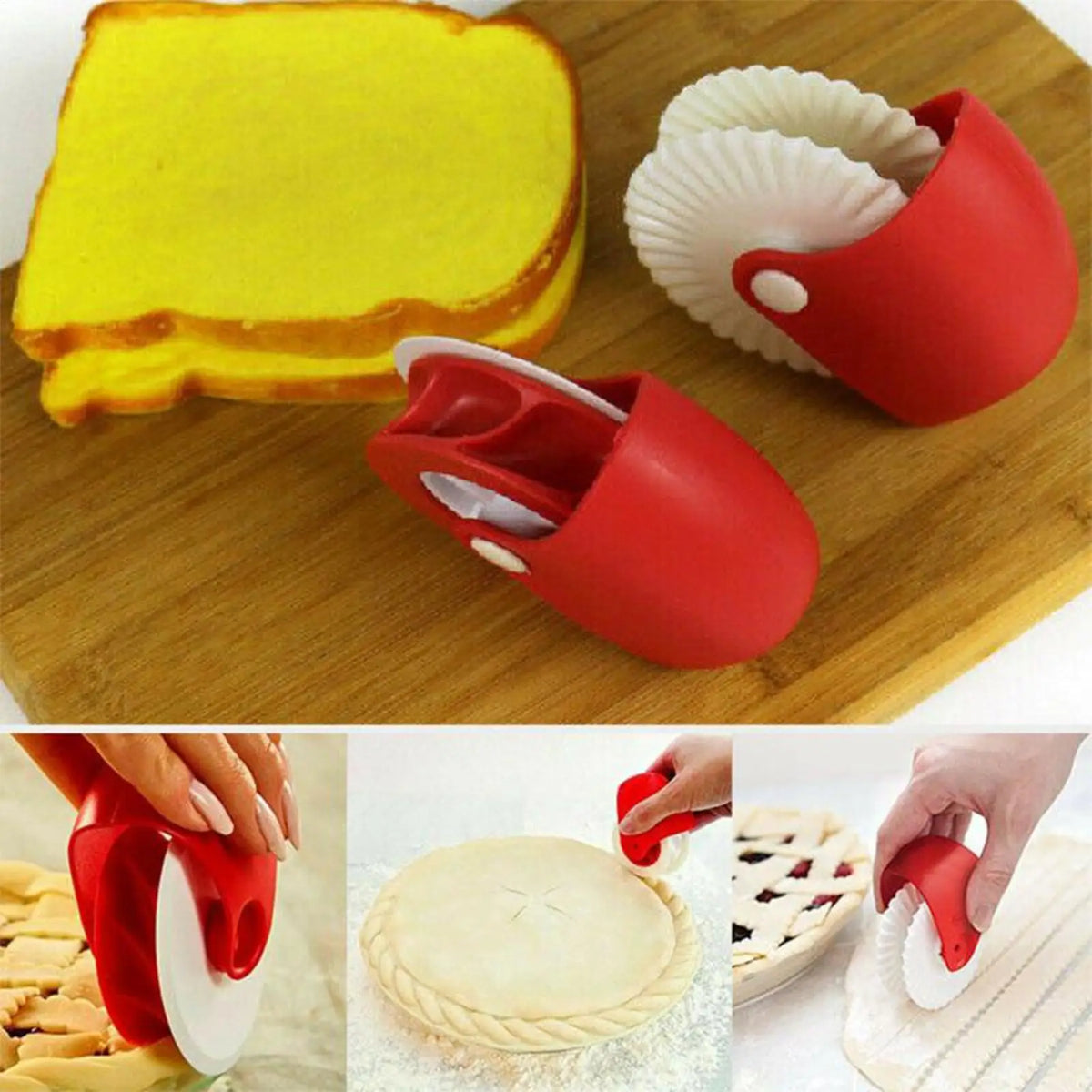 Pie Crust Cutter & Pastry Wheel Roller | DIY Baking Tool Pastry Cutter Tool PLUSH