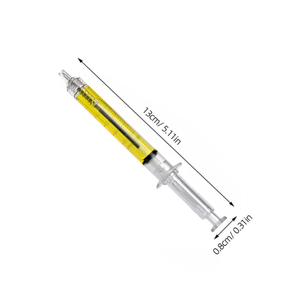 6-Pack Syringe Highlighter Pens – 6 Fluorescent Colors Novelty Highlighter Set PLUSH Red