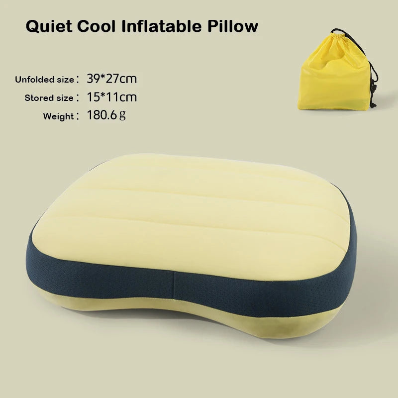 Ultralight Inflatable Camping Pillow – Washable Cover | Travel Inflatable Camping Pillow PLUSH Yellow