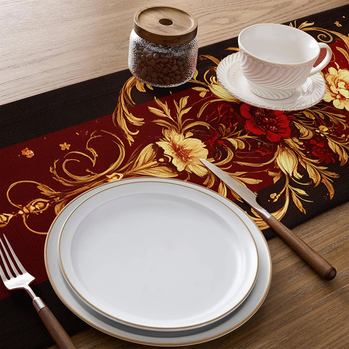 Valentine's Day Table Runner – Red Vintage Print | 3 Sizes Holiday Table Runner PLUSH