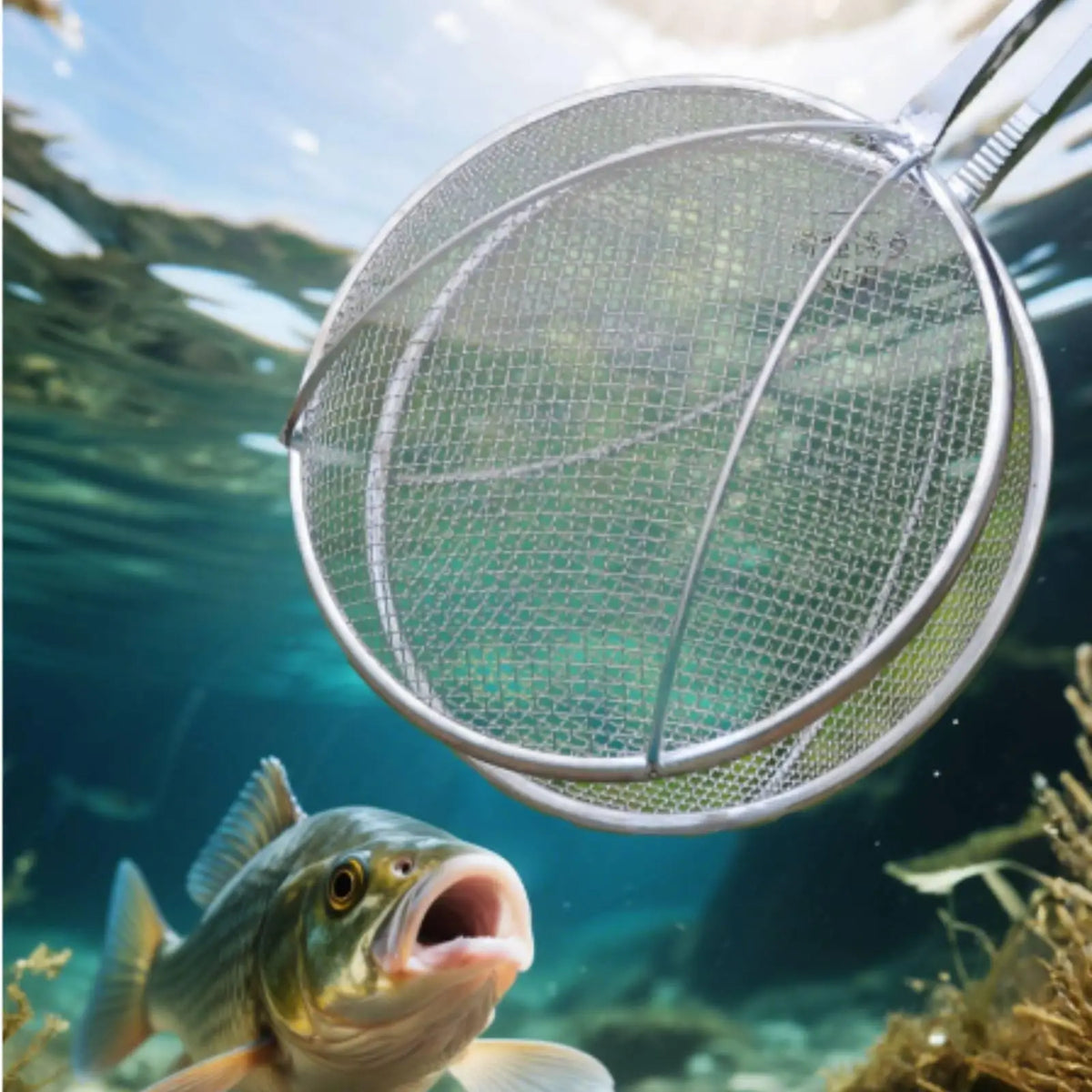 Stainless Steel Prawn Clamp Net – Handheld Mesh Fishing Tool Fishing Clamp Net PLUSH