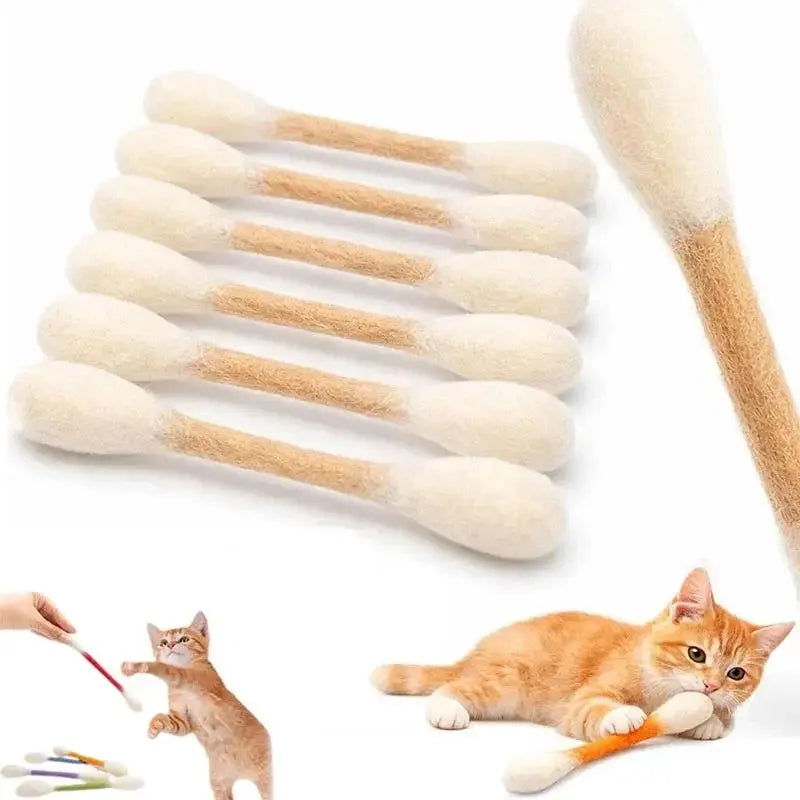 Giant Cotton Swab Cat Kick Toy – Chew & Interactive Play Cat Kick Toy PLUSH Off-white Set