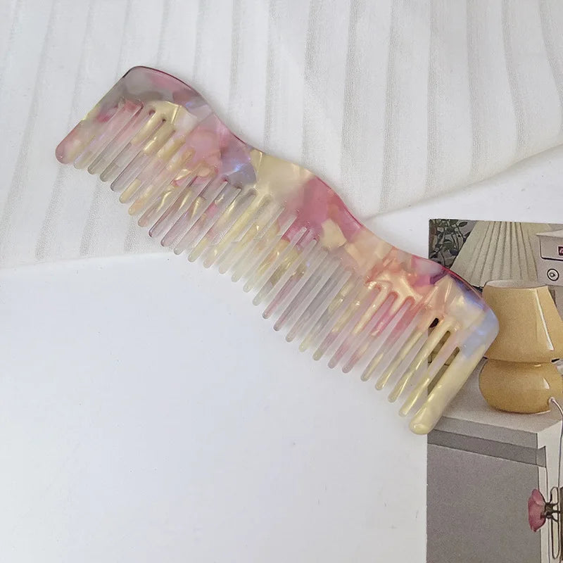 Wavy French Acetate Hair Comb – Anti-Static & Portable Acetate Hair Comb PLUSH 2