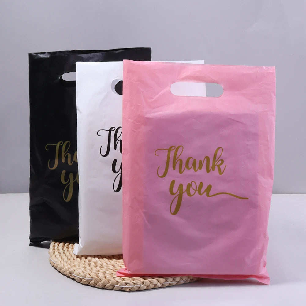 20pcs Thank You Plastic Shopping Bags – Jewelry & Gift Packaging Retail Packaging Bags PLUSH