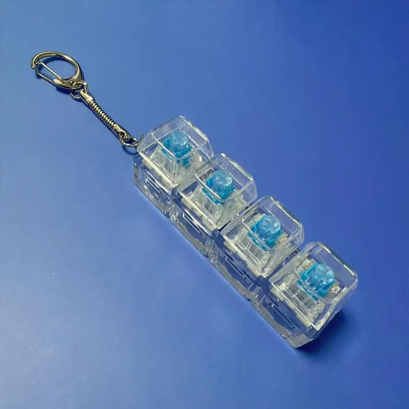 LED Keyboard Key Keychain – Pressable Button Desk Toy Novelty Keychain PLUSH A one size