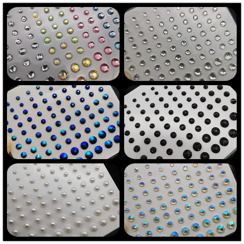 Rhinestone Face & Body Glitter Gem Stickers – Mixed Sizes Face & Body Gem Stickers PLUSH