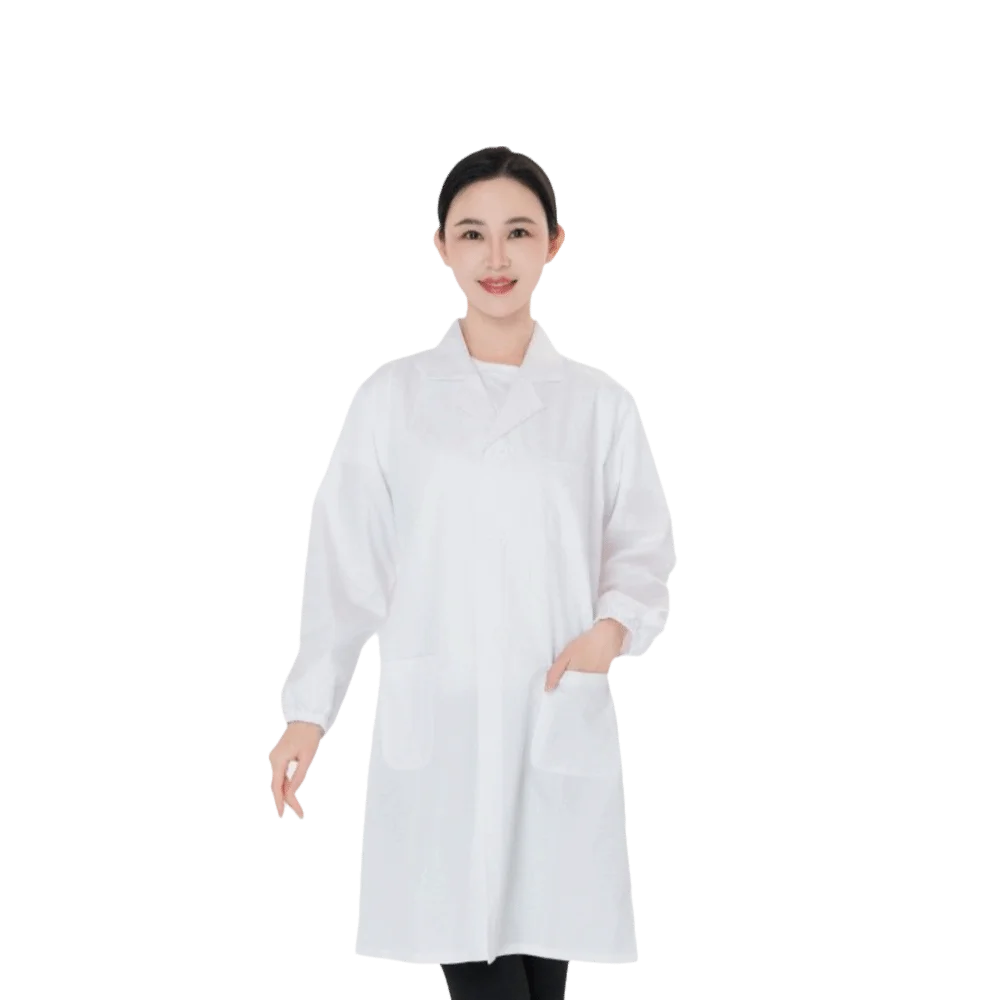 Women's Cotton Work Coat – Lab & Food Factory Uniform S–4XL Work Coat PLUSH White-XL