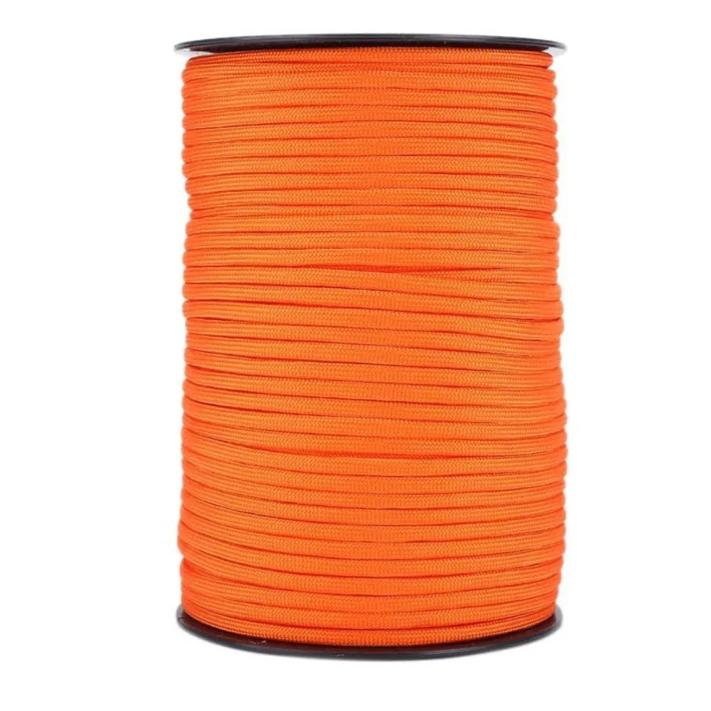 100M 550 Paracord 4mm 9-Core Survival Rope for Camping Survival Paracord Rope PLUSH Orange