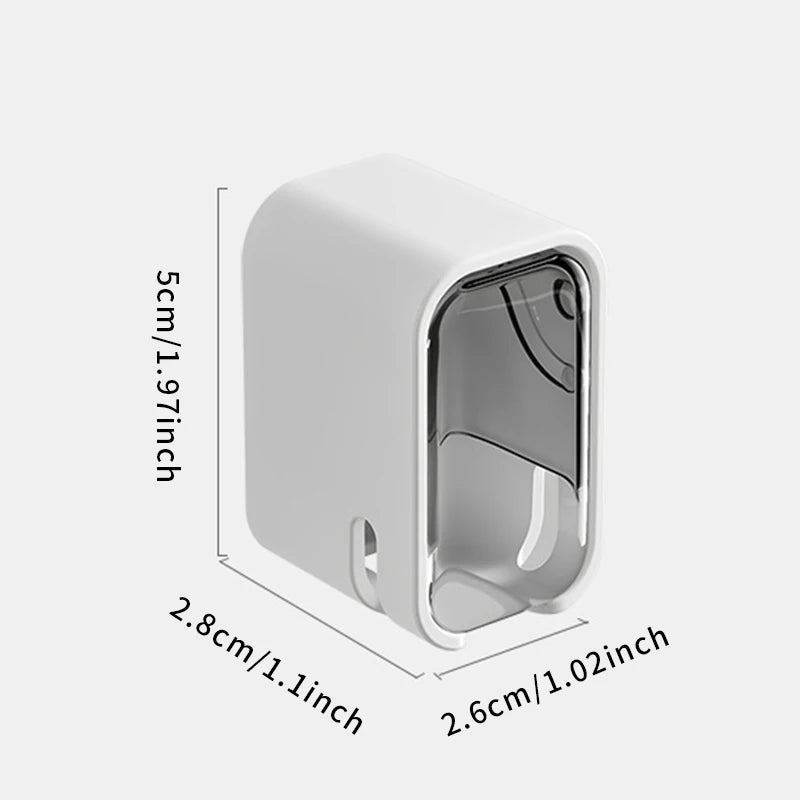 Wall Mount Toothbrush Holder with Dustproof Cover | No Drill Toothbrush Holder PLUSH