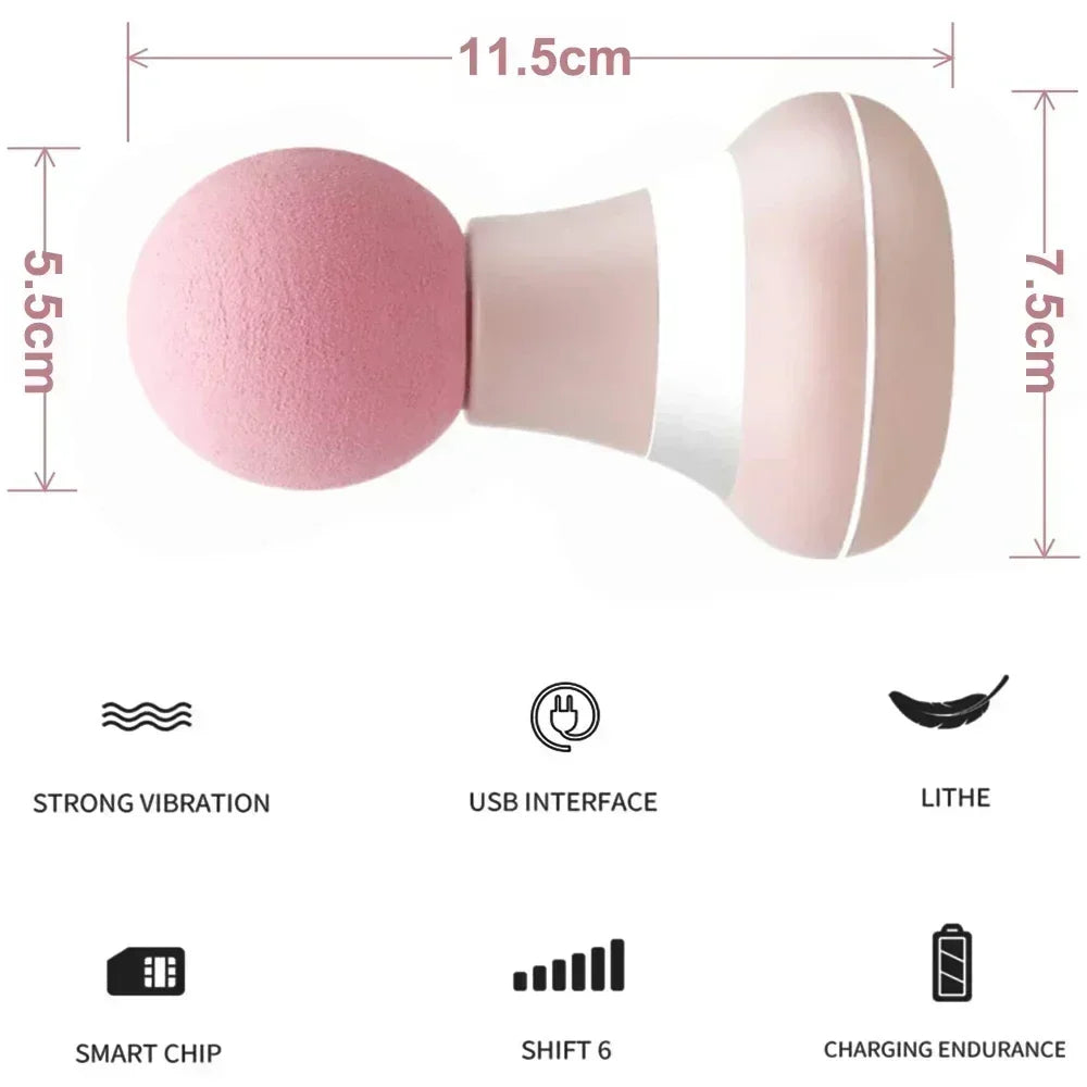 Mini Massage Gun Ultra-Quiet 6-Speed Portable Massager USB-C Mini Massage Gun PLUSH