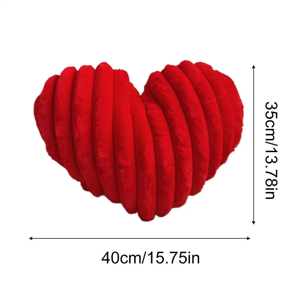 Heart-Shaped Plush Throw Pillow – Cute Sofa & Decor Cushion Plush Throw Pillow PLUSH Red