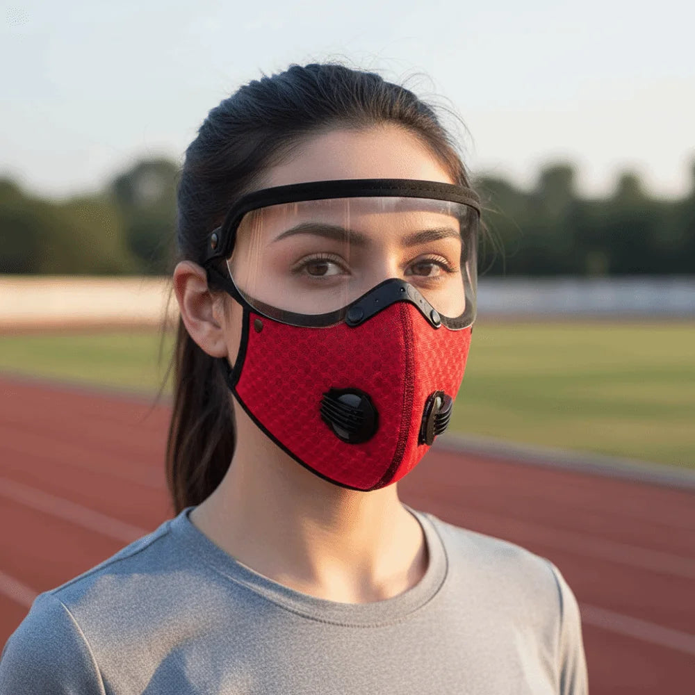 Cycling Protective Mask Detachable Shield Lens & Carbon Filter Cycling Protective Mask PLUSH