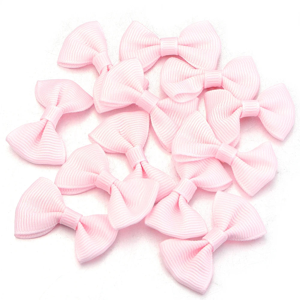 30pcs Mini Satin Ribbon Bows 2.5x4cm – Colorful DIY Craft Bows Ribbon Bows PLUSH Pink 2.5X4cm