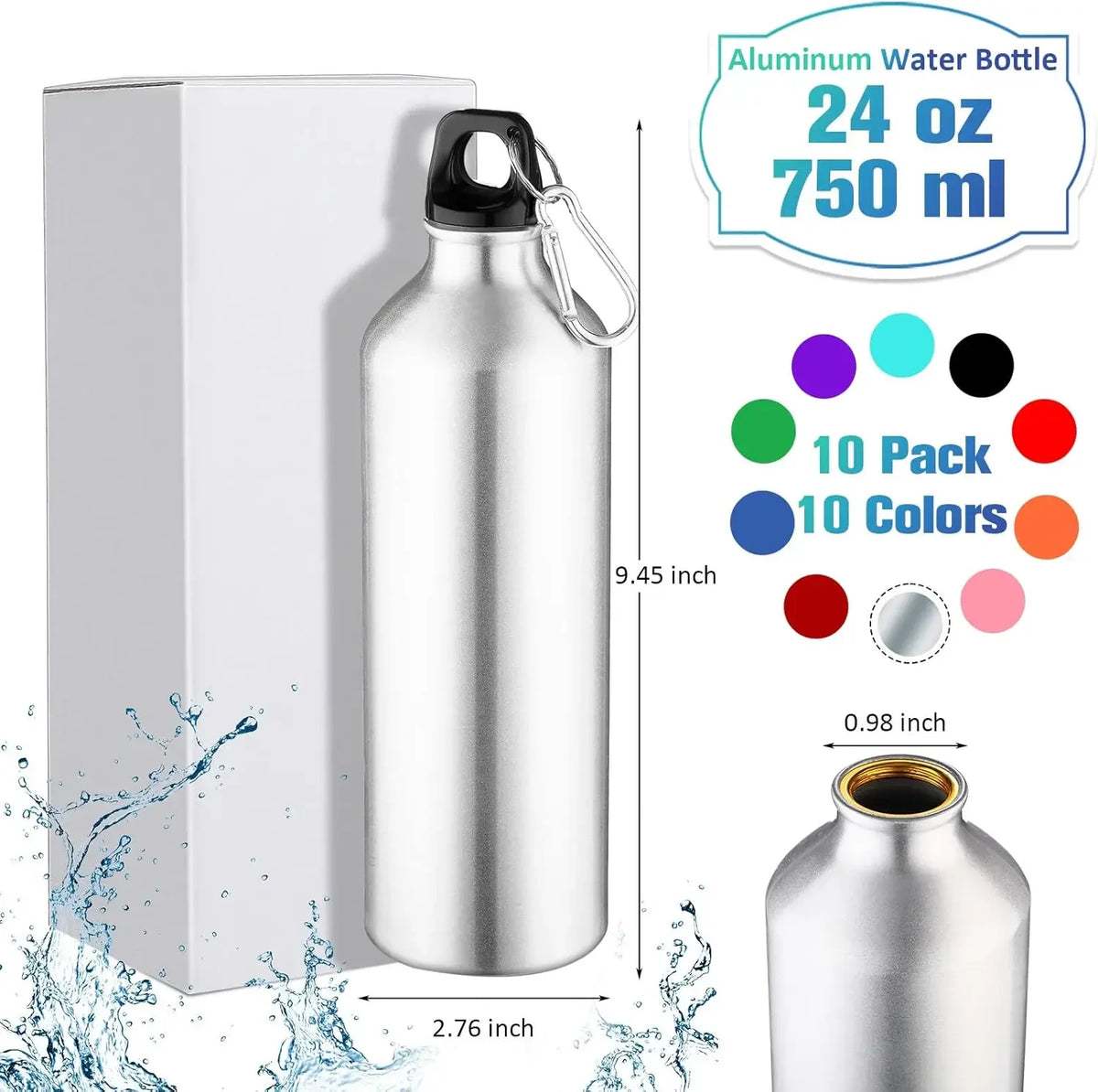 High Capacity Aluminum Insulated Sports Water Bottle – BPA-Free Sports Water Bottle PLUSH