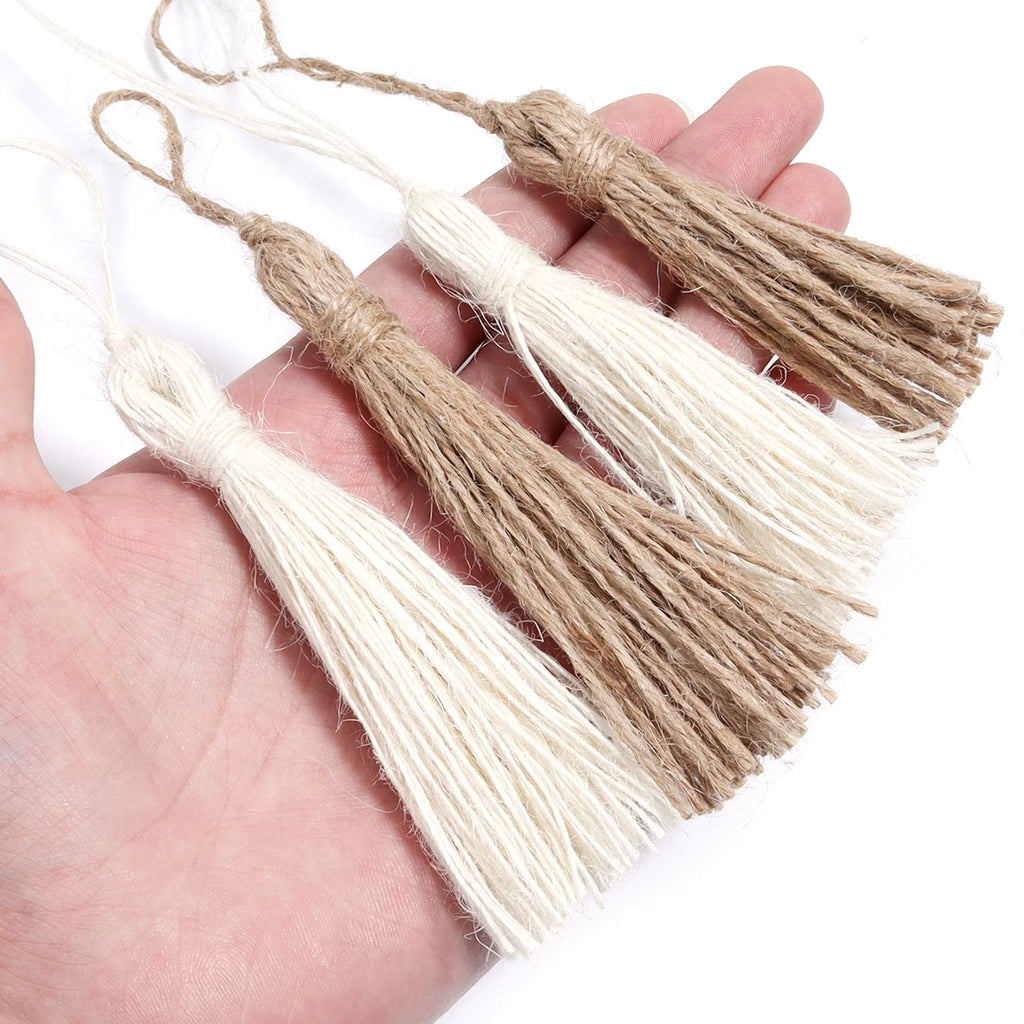 5pcs Woven Jute Tassel Pendants – DIY Jewelry & Craft Charms Tassel Pendant Charms PLUSH