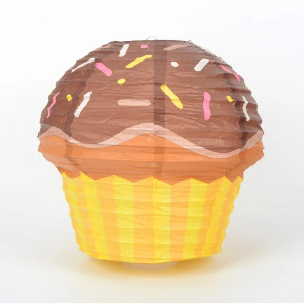 Foldable Round Paper Lantern Donut Ice Cream Party Decor Paper Party Lantern PLUSH Style 5