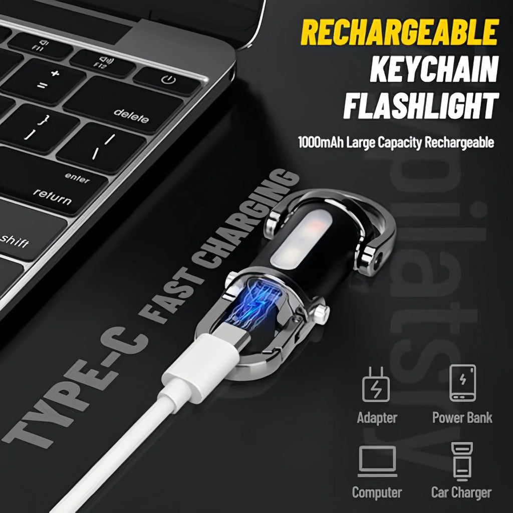Mini USB Rechargeable LED Keychain Flashlight – Waterproof LED Keychain Flashlight PLUSH