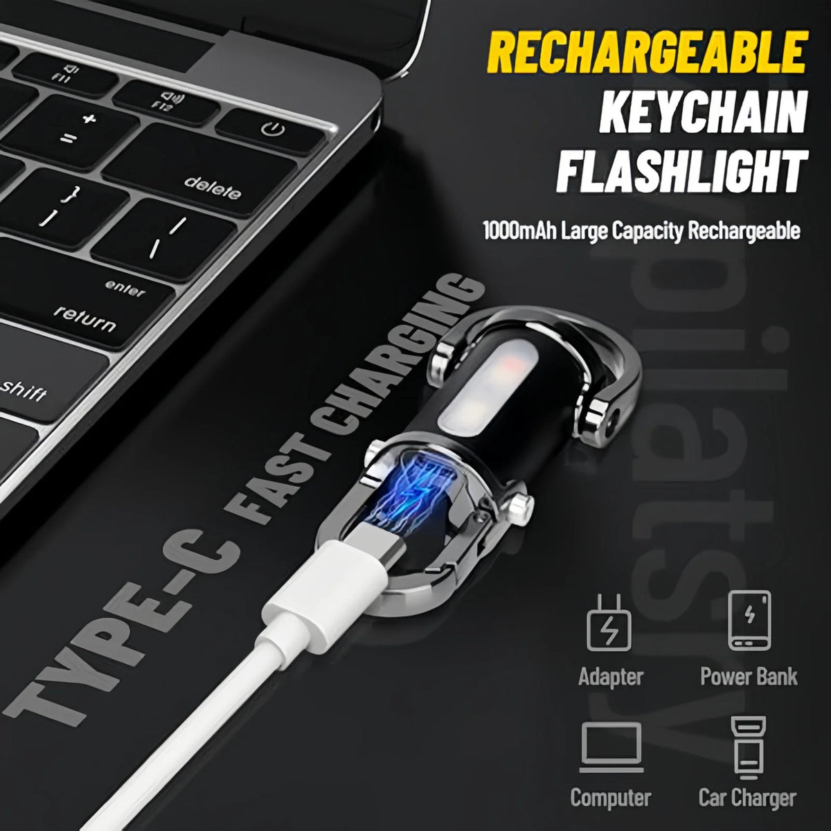 Mini USB Rechargeable LED Keychain Flashlight – Waterproof LED Keychain Flashlight PLUSH