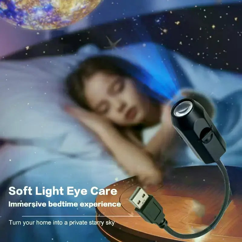 USB 360° Moon Starry Sky Projection Night Light for Kids Projection Night Light PLUSH