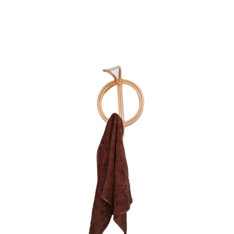 Natural Rattan Wall Hook – Retro Handmade Clothes Hanger Decorative Wall Hook PLUSH