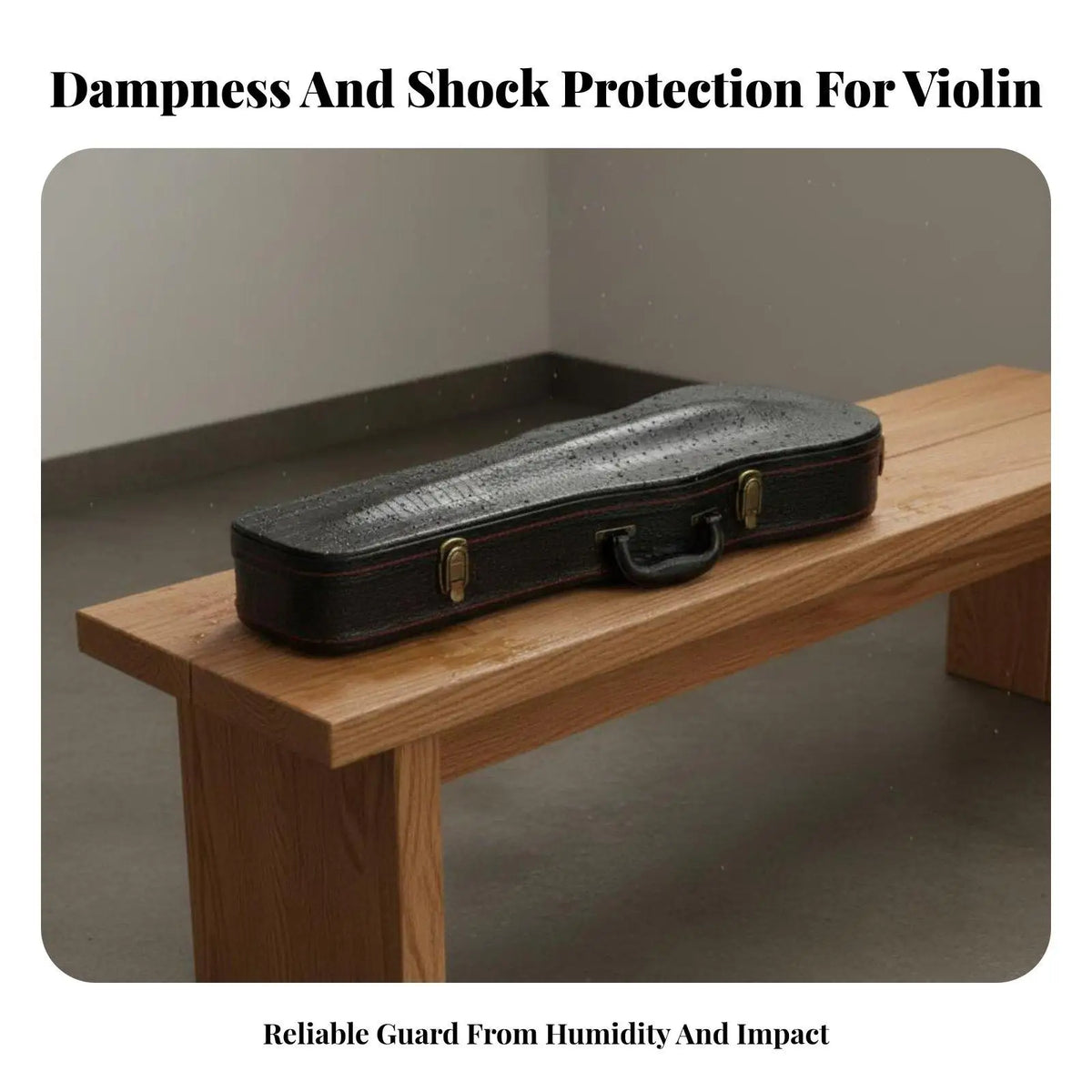 Professional 4/4 Violin Hard Case with Neck Rest & Metal Clasps Violin Hard Case PLUSH Black
