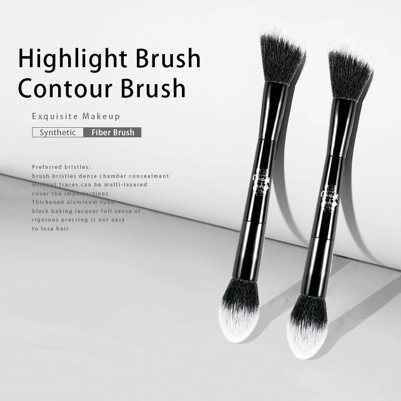 KVD Brush 23 Double Head Powder Brush – Soft Synthetic Hair Makeup Brush PLUSH