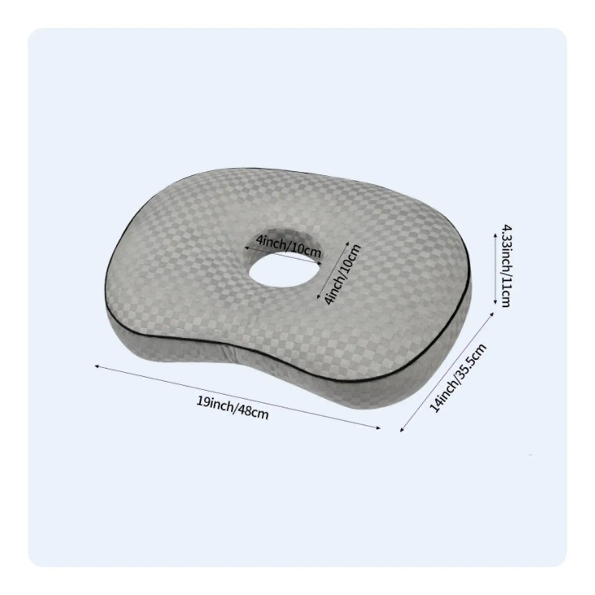 Donut Ear Support Pillow – Hollow Cushion for Side Sleepers Ear Support Pillow PLUSH Gray