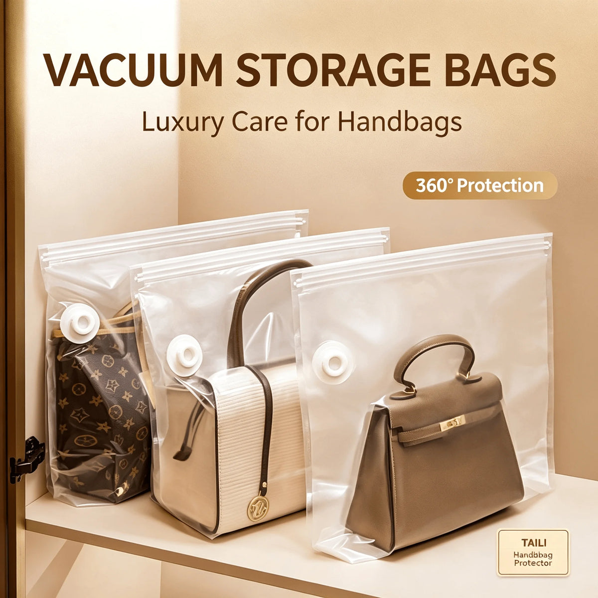 TAILI Vacuum Storage Bags for Handbags & Leather Bags Vacuum Storage Bags PLUSH