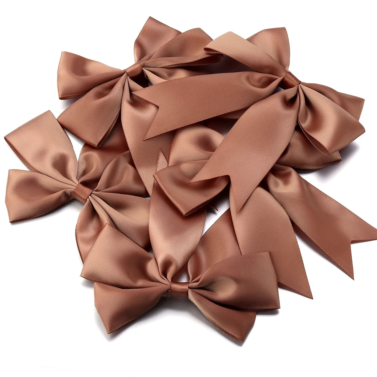 4pcs Satin Swallowtail Bows – DIY Jewelry & Hair Accessories Craft Bow Embellishments PLUSH deep brown 12x13cm