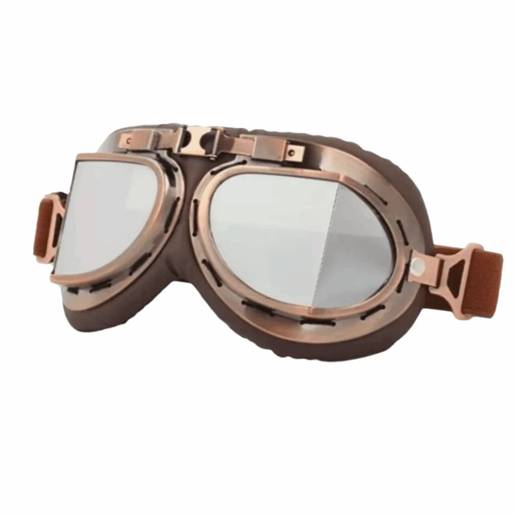 Retro Motorcycle Goggles – Windproof, Dustproof & UV Shield Motorcycle Goggles PLUSH Style 1
