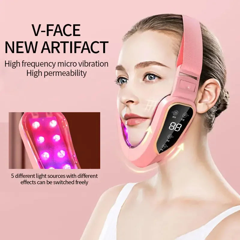 LED Photon Therapy Facial Massager – V-Face Lifting Device Facial Massager Device PLUSH