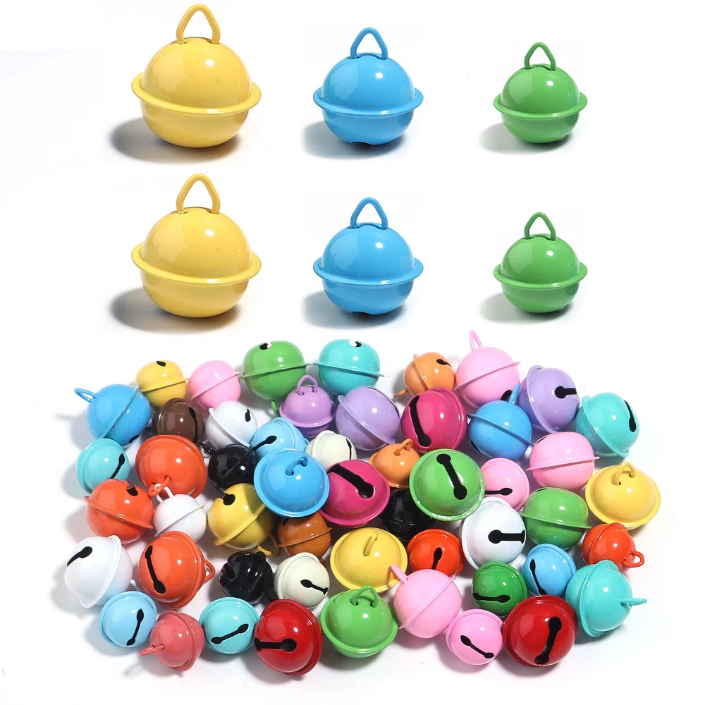30–60pcs Candy Color Metal Jingle Bells for DIY Jewelry & Décor Jewelry Craft Bells PLUSH