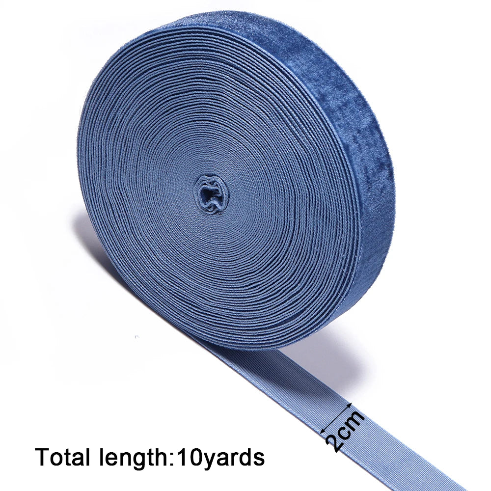 Deep Blue Flocking Ribbon 10 Yards | 6–38mm DIY Craft Décor Flocking Craft Ribbon PLUSH 20mm 10yards
